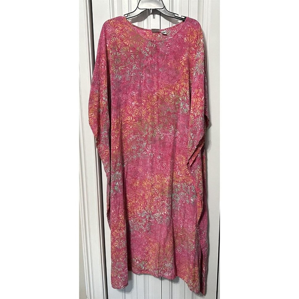 Smithsonian Institute Pink Kaftan Loungewear Daydress Rayon Medium Batik